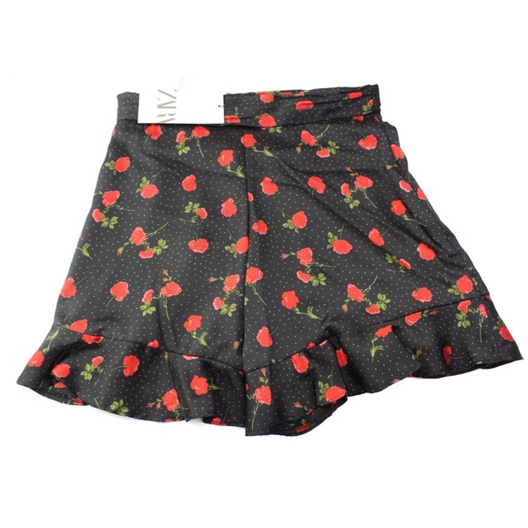 Zara NWT Bermuda Floral Print Satin Feel Shorts S - Picture 9 of 11